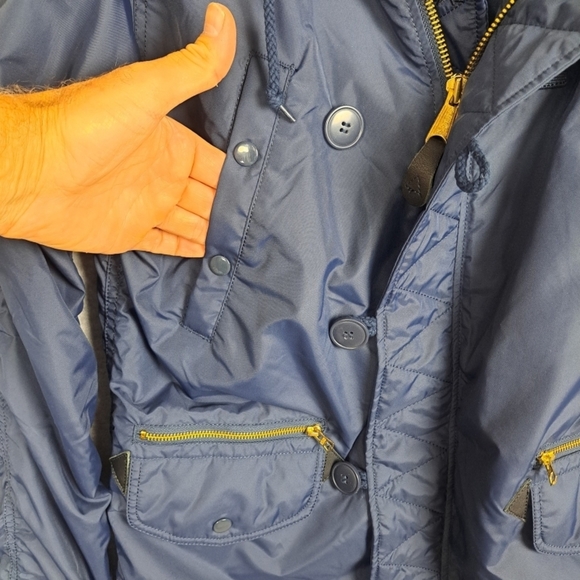 NWOT Alpha N-3B Ambrose Parka Jacket Men's Size S Navy Blue - Picture 6 of 12
